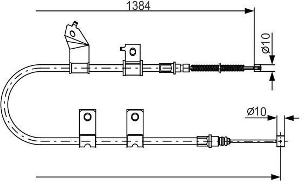 BOSCH 1 987 482 082 - OE 42 639 359 Handbremsseil für Aveo (T200), Aveo (T250, T255)