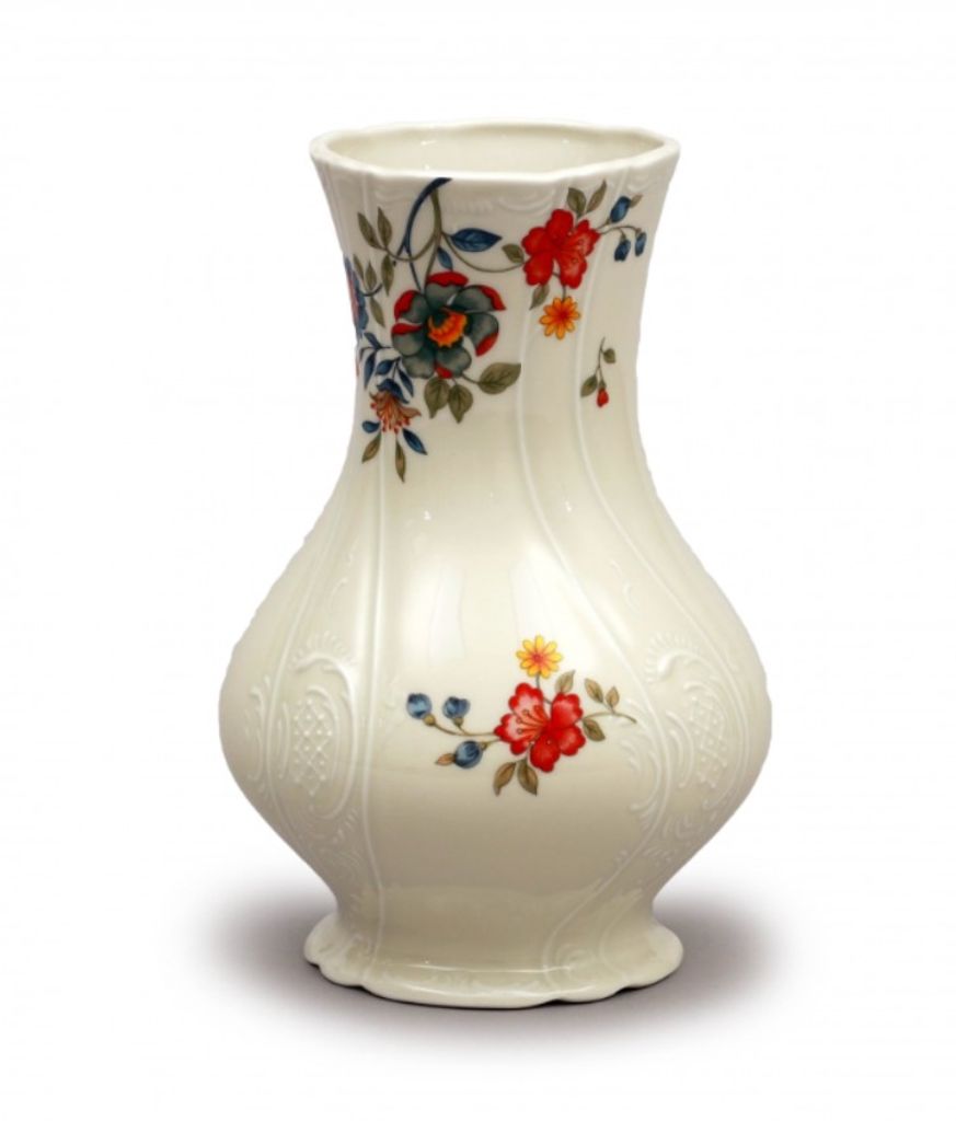 Thun 1794 Bernadotte, wazon, 23 cm, kość słoniowa, kwiaty, Zdjęcie produktu 