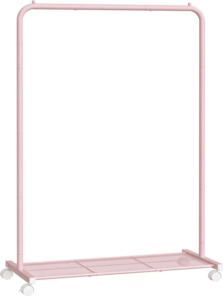 Porte-manteau rose pastel 91 cm sur roulettes robuste - Série Livia R9