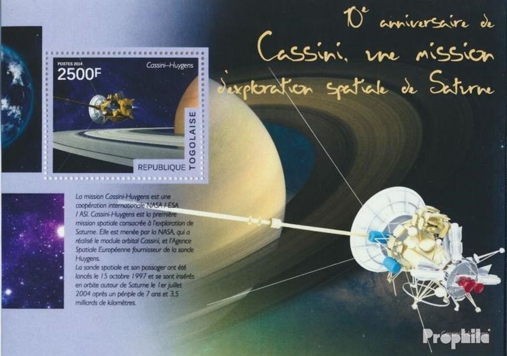 Briefmarken Togo 2014 Mi Block 1058 (kompl. Ausgabe) postfrisch Weltraum