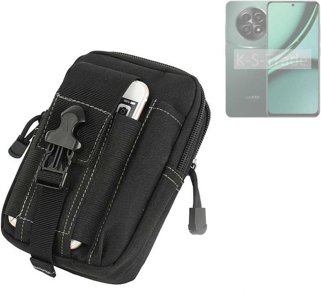 K-S-Trade Gürtel Tasche kompatibel mit Realme Narzo 70x 5G Gürteltasche Holster Schutz Hülle Handy Hülle Smartphone outdoor Handy-Hülle schwarz