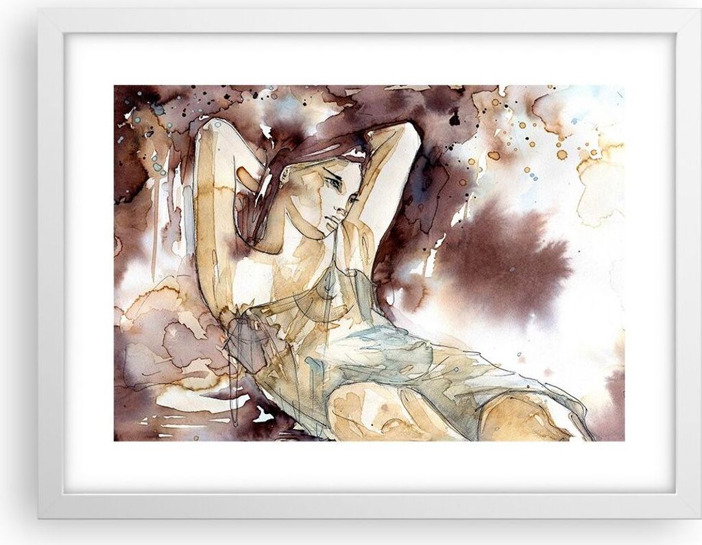Gerahmtes Poster - Weißer Rahmen - Frau Modell - 40x30 cm - Wand Bild - Wanddeko - Wandbilder - Kunstposter - Wandposter - Bilderrahmen - Bilder -...