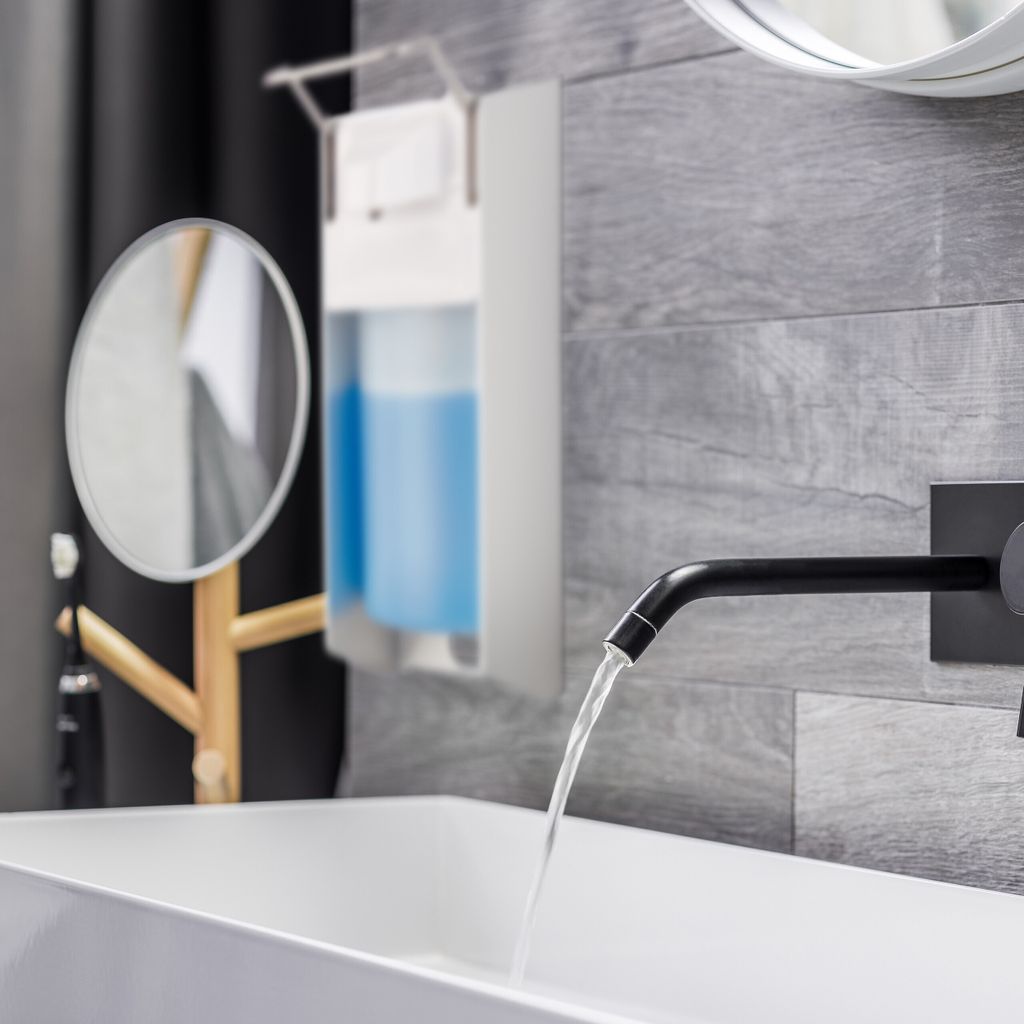relaxdays Desinfektionsspender 10024242_0 silber Kunststoff Produktbild 2