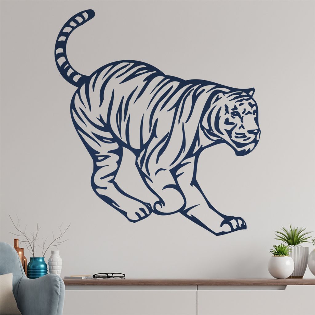 Tiger Wandtattoo in 6 Größen - Wandaufkleber Wall Sticker - Dekoration, Küche, Wohnzimmer, Schlafzimmer, Badezimmer