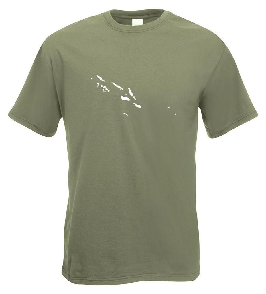 Kiwistar - T-Shirt - Olive - Salomonen Umriss Kontur Herren Funshirt Bedruckt Design Sprüche Spruch Motive - mit Motiv Bedruckt - Funshirt Design ...