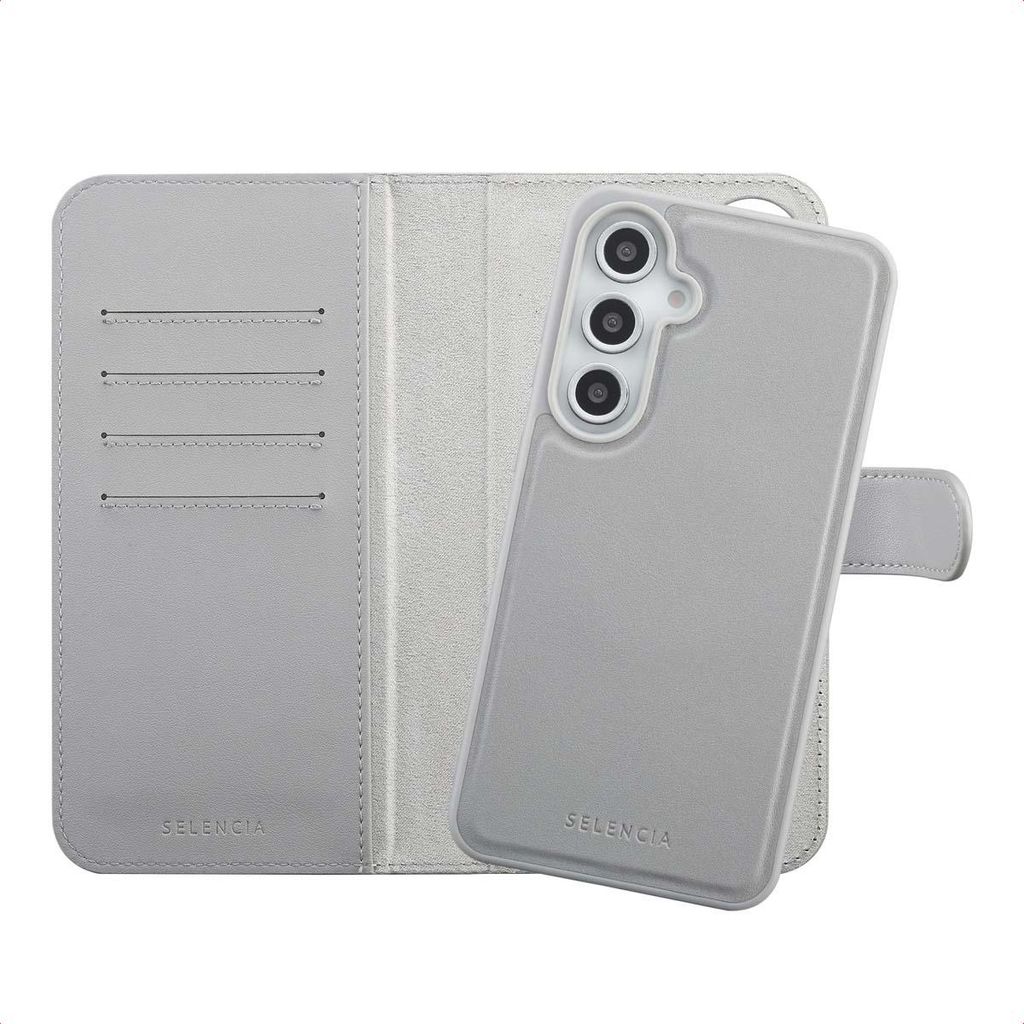 Selencia Olyn Abnehmbare Bookcase mit MagSafe Samsung Galaxy S24 FE - Grau