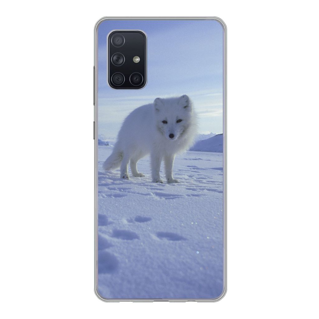 MuchoWow Handyhülle Schutzhülle Hülle für Samsung Galaxy A51 5G Fuchs - Schnee - Berge Silikon Softcase Handy Hülle - Abbildung