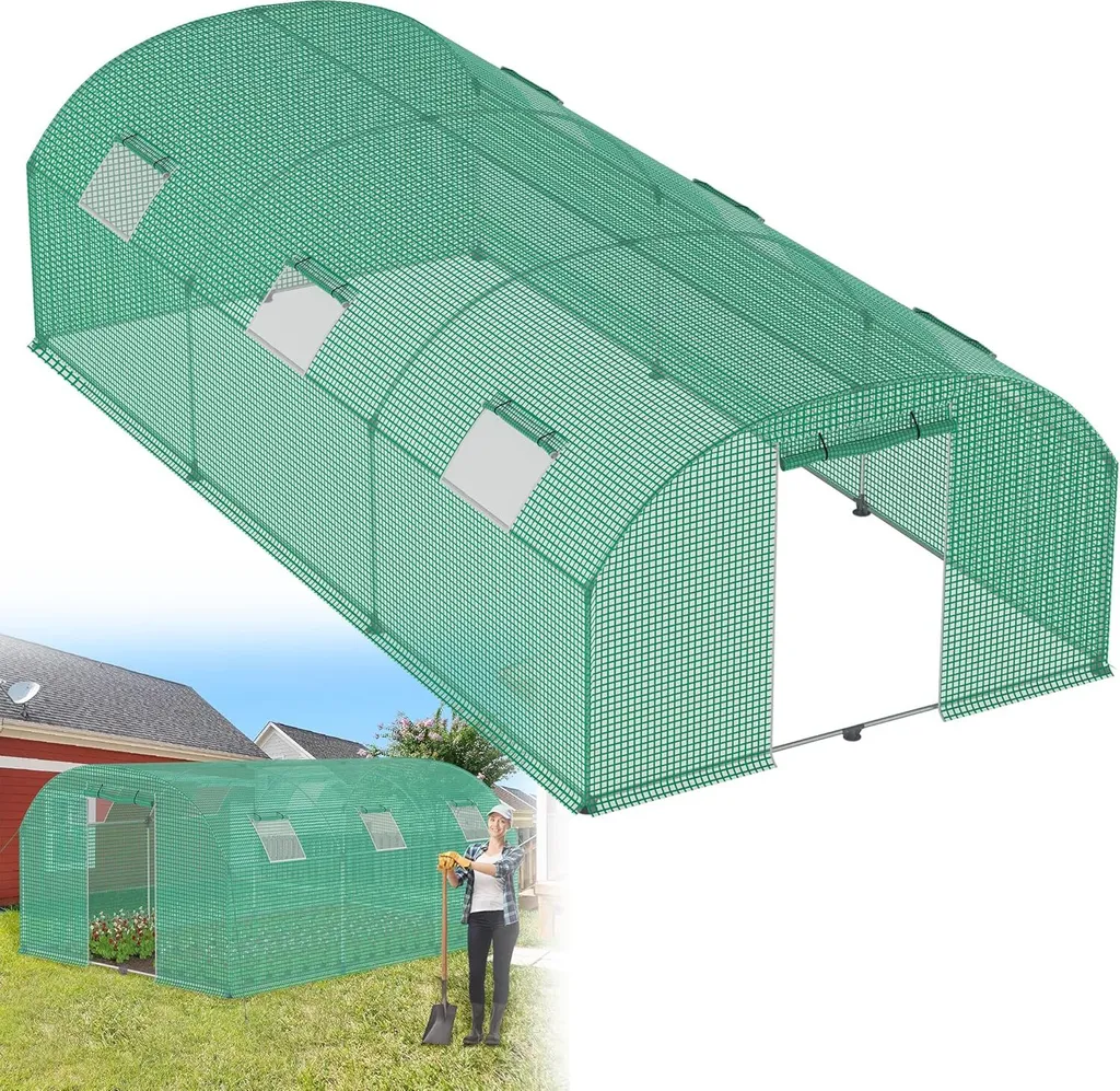 Serre jardin anti-tempête en acier galvanisé 3x6m contre gel et nuisibles
