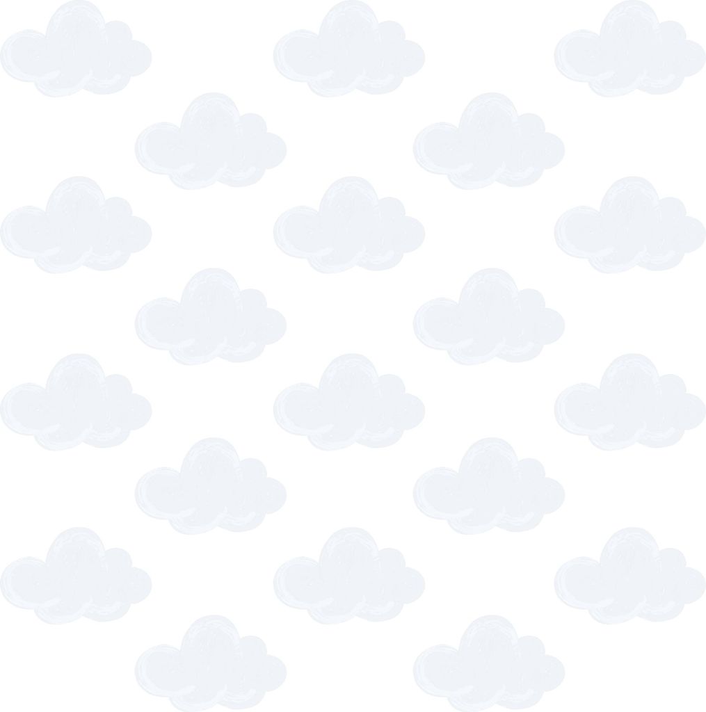 Muralo Wandsticker Set für Kinder WEIßE WOLKEN Br. 60cm x Hö. 30cm - Wandtattoos Set für Babyzimmer