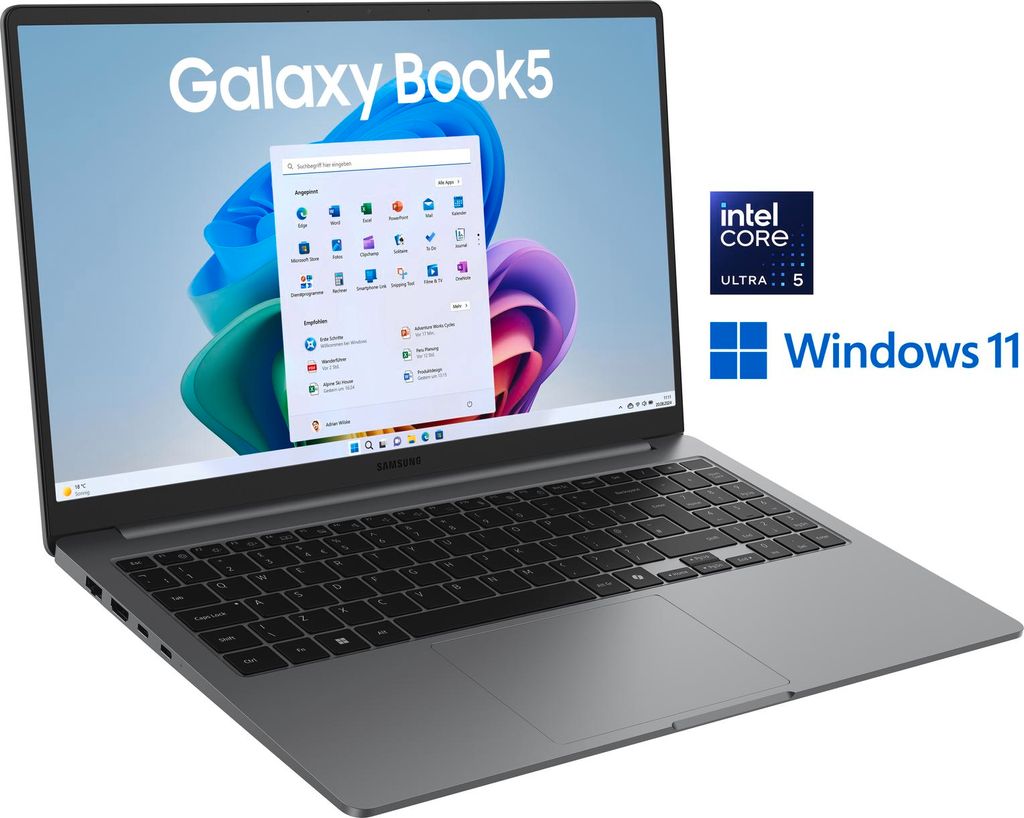 Samsung Galaxy Book5, 15.6" FHD, Core Ultra 5 226V, 16GB RAM, 512GB SSD, Win11 Pro