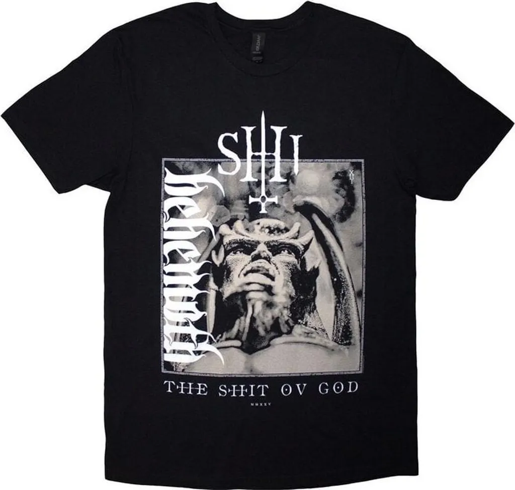 T-shirt Behemoth The Shit Ov God Vertical Idéal pour Concert Noir L