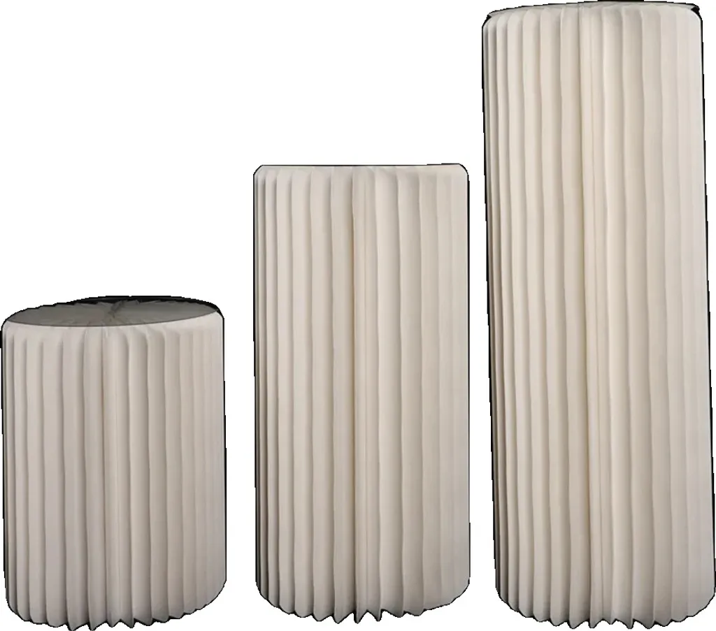 Cylindre déco pliable gain de place blanc hauteurs 40 60 80 cm lot