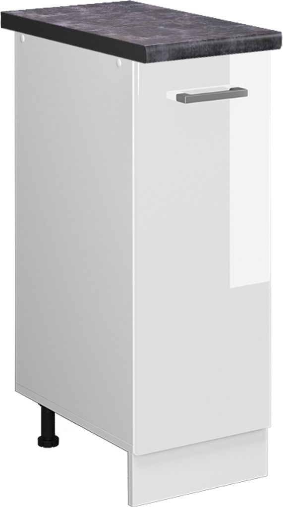 Apothekerschrank Vicco R-Line Weiß Hochglanz 30 cm , AP Anthrazit, Model 45425