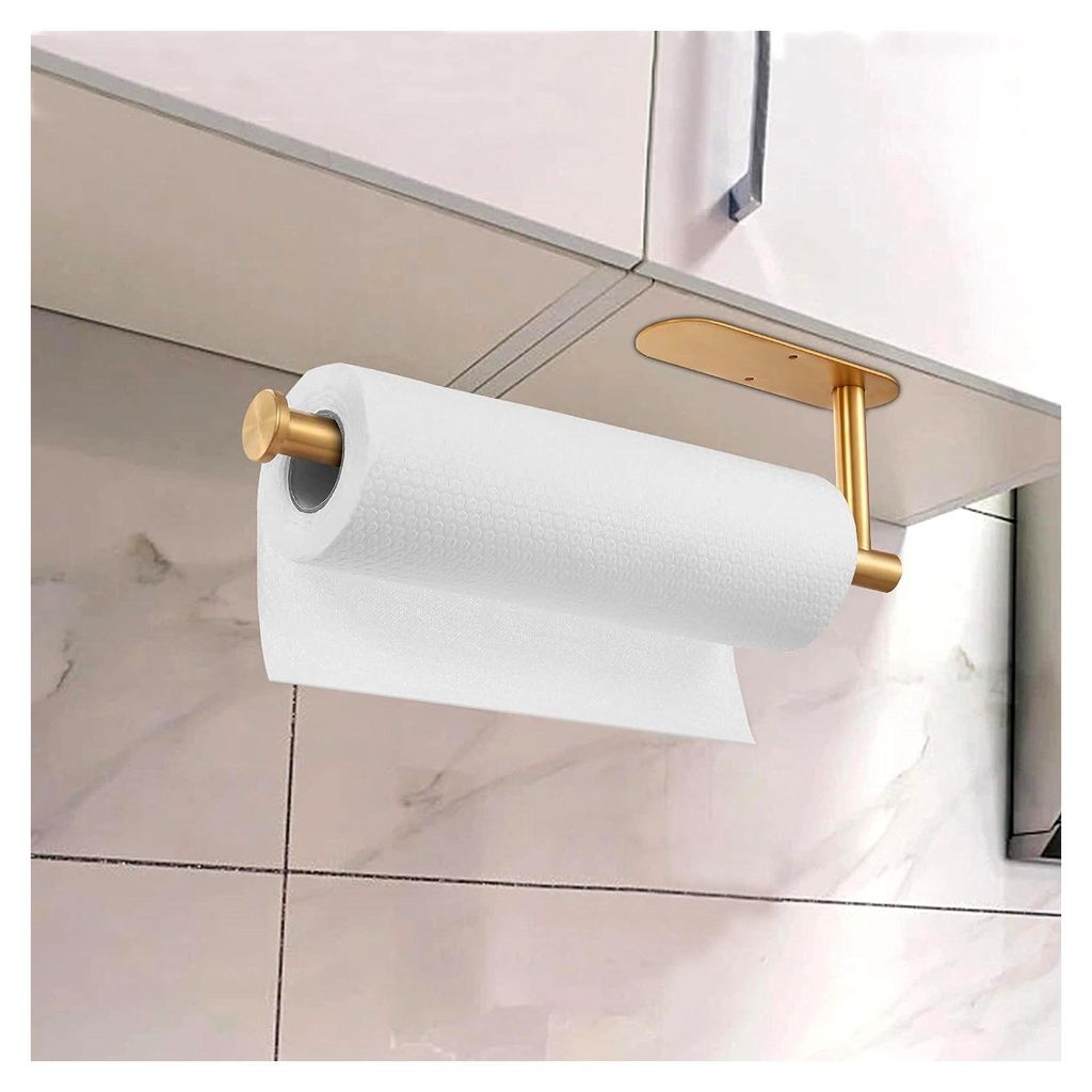 Küchenrollenhalter Gold, Küchenrollenhalter ohne Bohren, Edelstahl, für Speisekammer, Waschbecken, Badezimmer