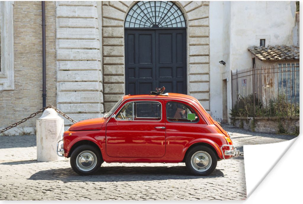 MuchoWow Poster Oldtimer rot 90x60 cm - Schlafzimmer