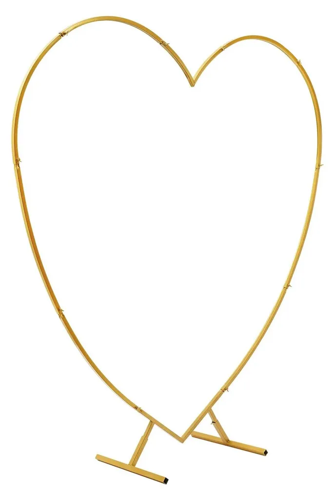 Arche de mariage cœur dorée stable et facile à monter pour vos fêtes
