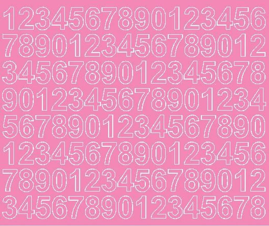 Adesivi numerati autoadesivi, 2 cm, rosa lucido