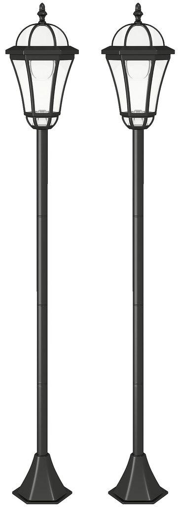 Outsunny Solar Gartenlaterne LED Laterne Wegleuchte 6 Stdn. Produktbild 