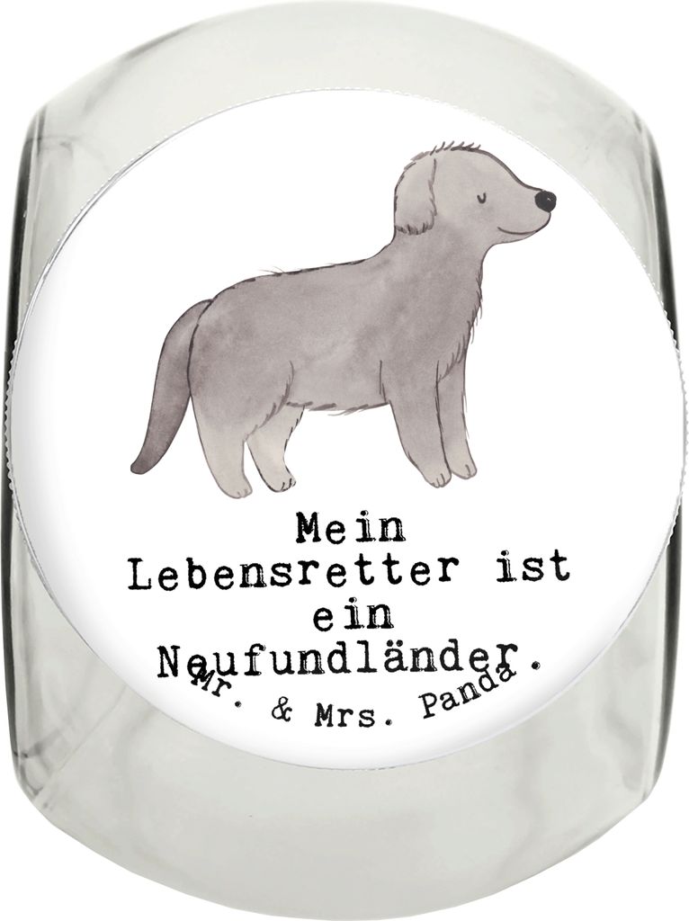 Mr. & Mrs. Panda Dose Neufundländer Lebensretter XL 2000ml - Weiß - Geschenk, Snackdose, Newfoundland, Aufbewahrungsdose, Vorratsglas, Keksdose, ...
