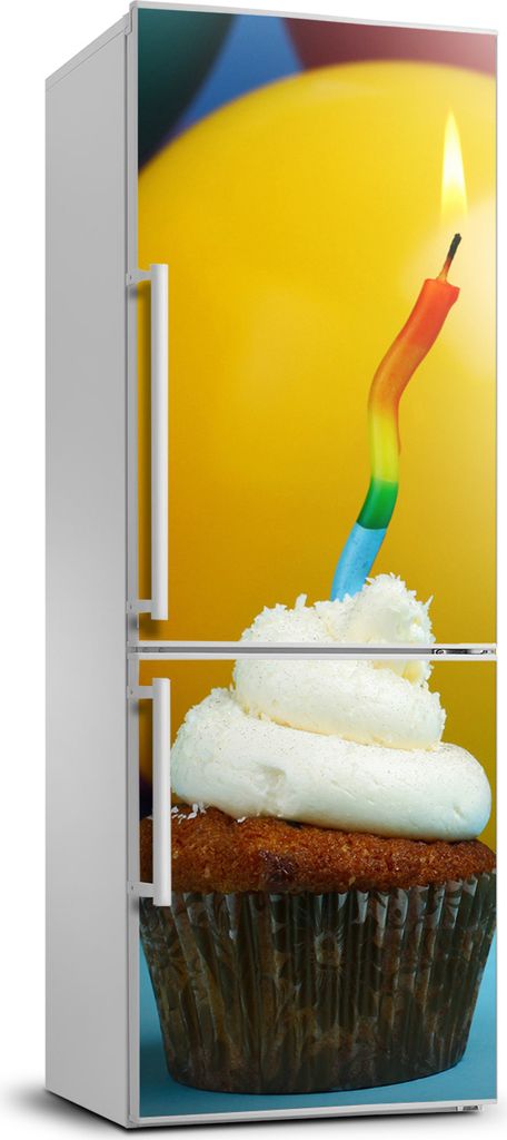 Tulup Kühlschrankdekoration - 70x190 cm - Aufkleber auf dem Kühlschrank - Geburtstags-Kuchen