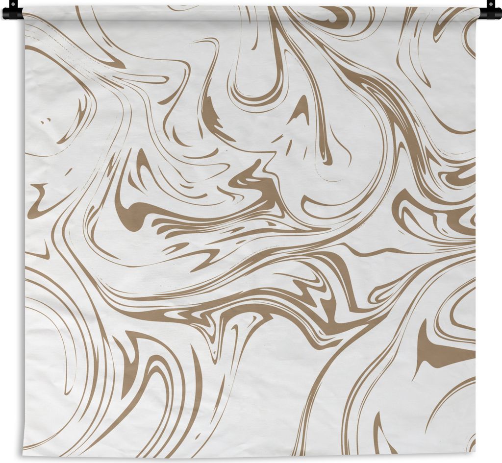 MuchoWow Wandteppich Wandbehang Marmor - Beige - Muster 150x150 cm Tapisserie Dekoration Wandtuch - Wohnaccessoires - Modernes
