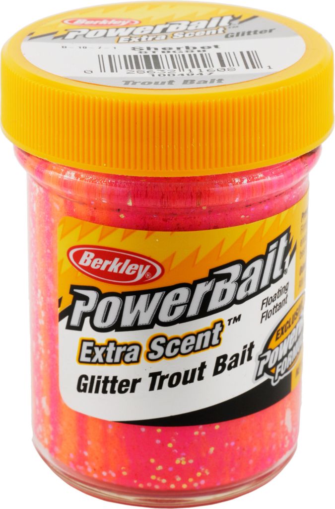 Berkley PowerBait Trout Bait Glitter - 50g Forellenteig, Farbe:Sherbet