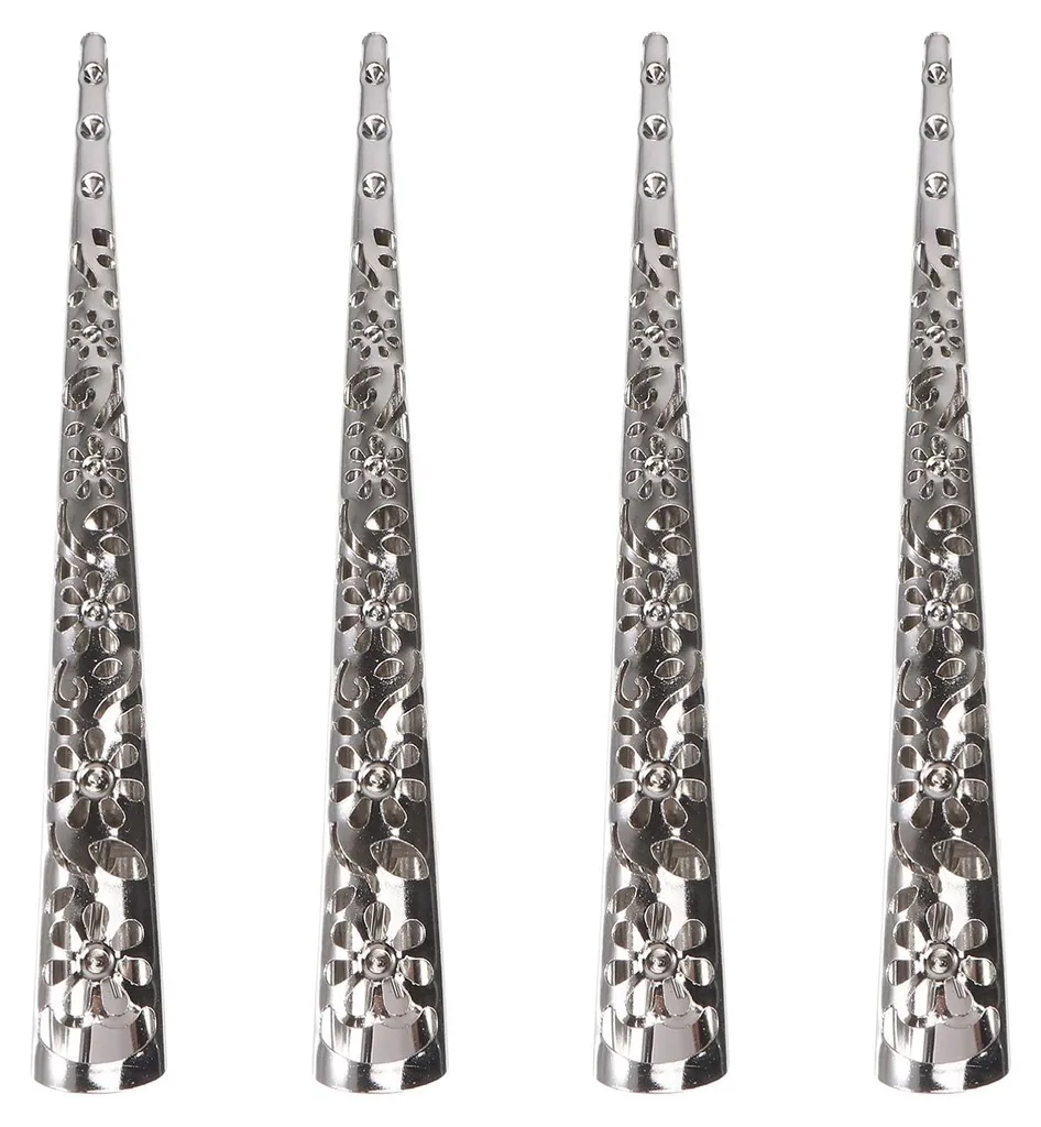 Lot de 4 barrettes fleurs argent pour mariage et coiffures de fête