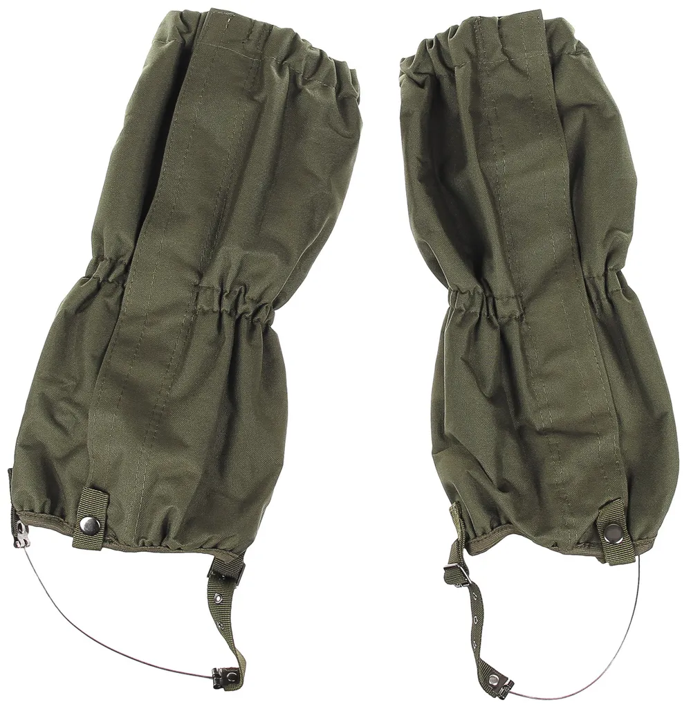 Guêtres de randonnée imperméables kaki MFH avec câble en acier pro