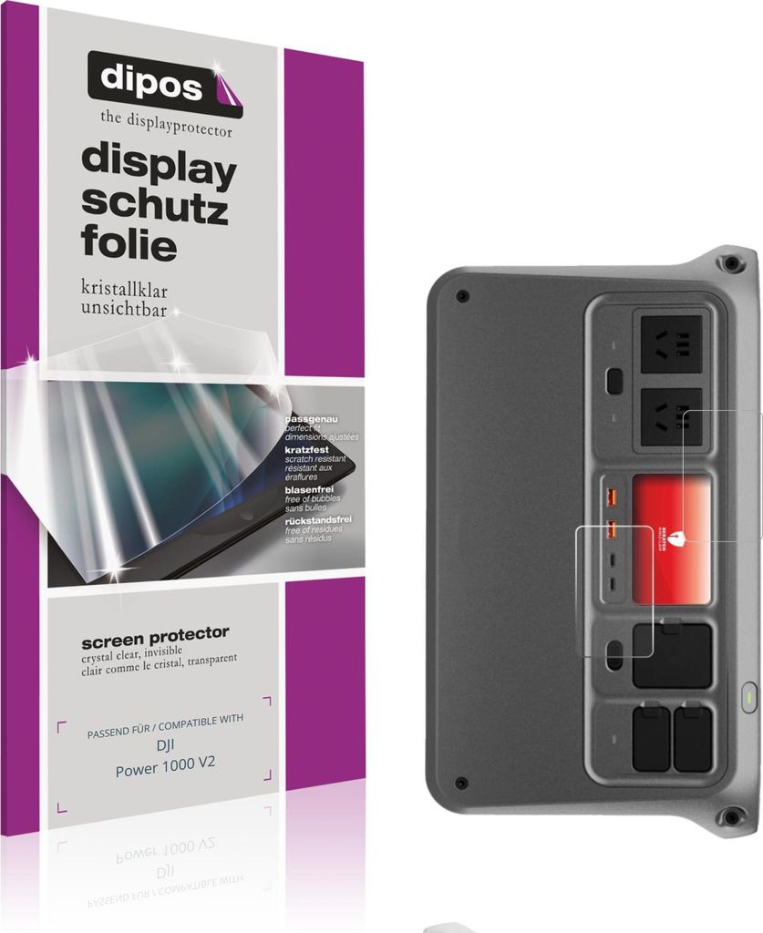 2x Schutzfolie für DJI Power 1000 V2 klar Displayschutzfolie Folie Display Schutz dipos