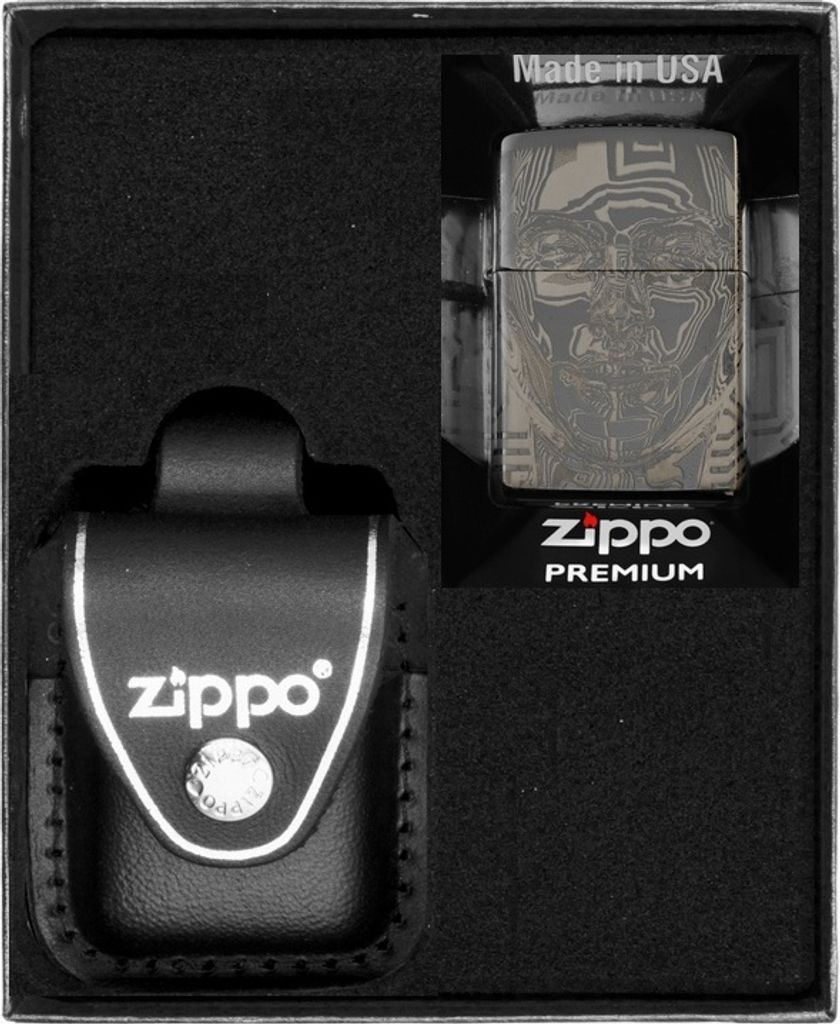 ZIPPO Feuerzeug-Set METAL HEAD DESIGN Geschenk No3