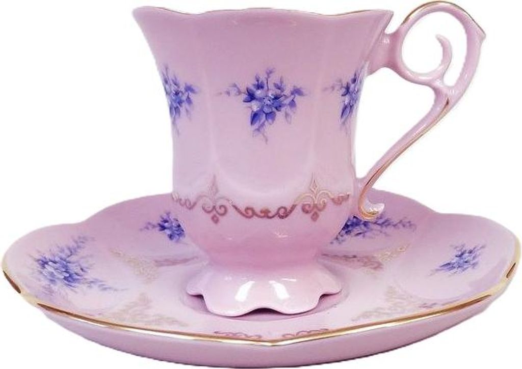 Leander Carolina, Kaffeetasse mit Untertasse, rosa Porzellan