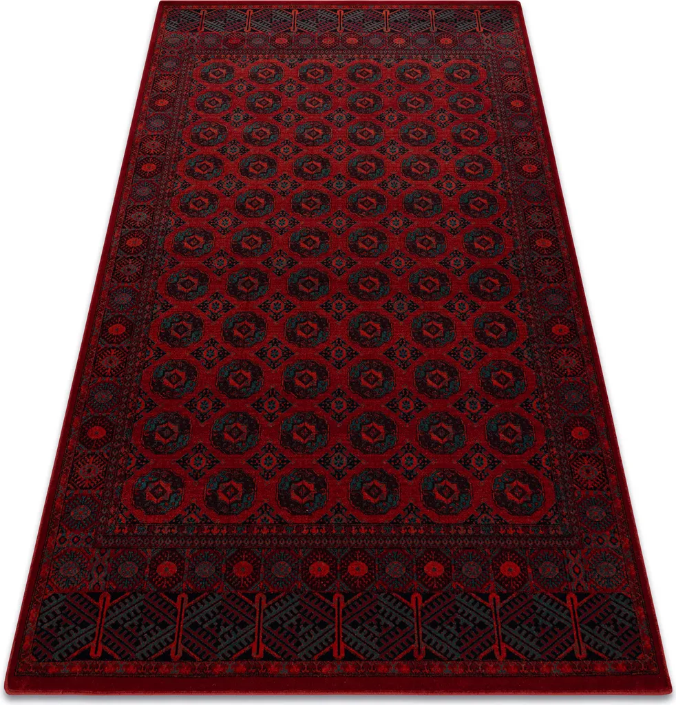 Tapis d'entrée ou salon en laine rouge OMEGA BUCHARA 170x235 cm doux