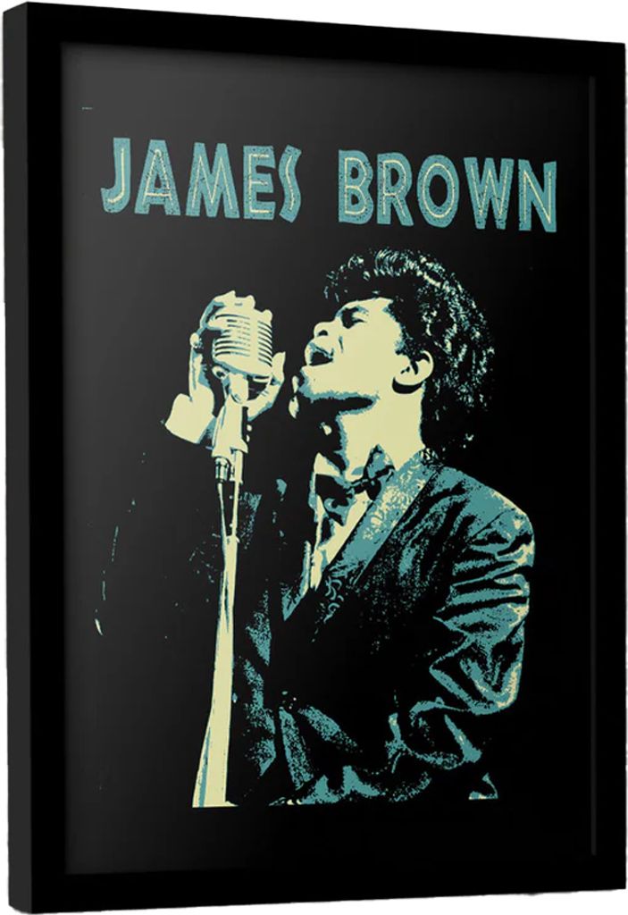 James Brown - Gerahmtes Poster "Sing" PM11496 (40 cm x 30 cm) (Schwarz)