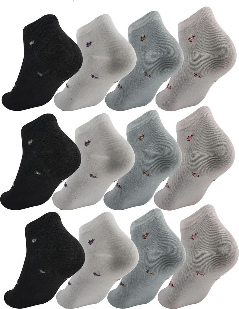 12 Paar Damen Sneaker Socken mit Muster Baumwolle, 12 Paar, Produktbild 