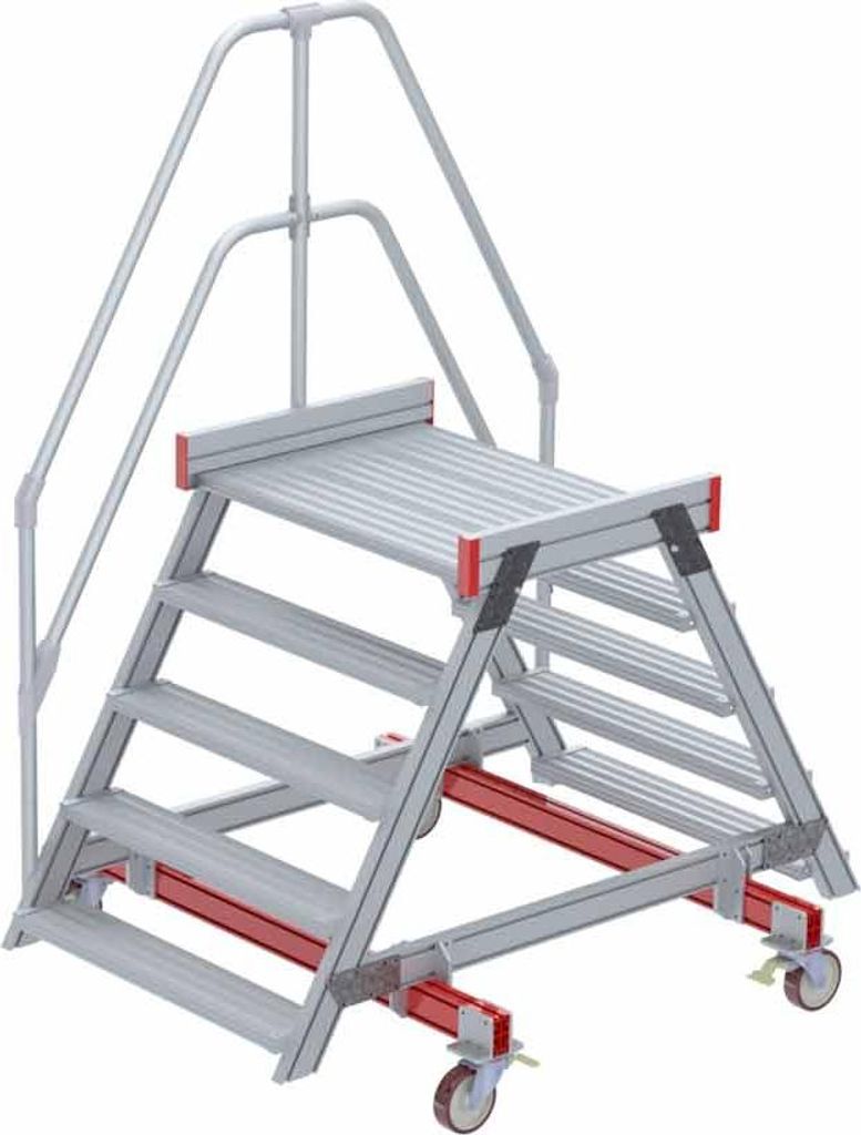 Euroline 512 mobiler Überstieg 60° Stufenausführung Alu gerieft Stufenbreite 1000mm 5 Stufen