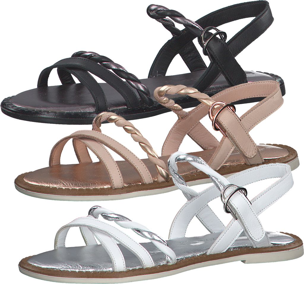 Tamaris Damen Schuhe Sandalen Sandaletten Leder 1-28148-26, Größe:39 EU, Farbe:Weiß