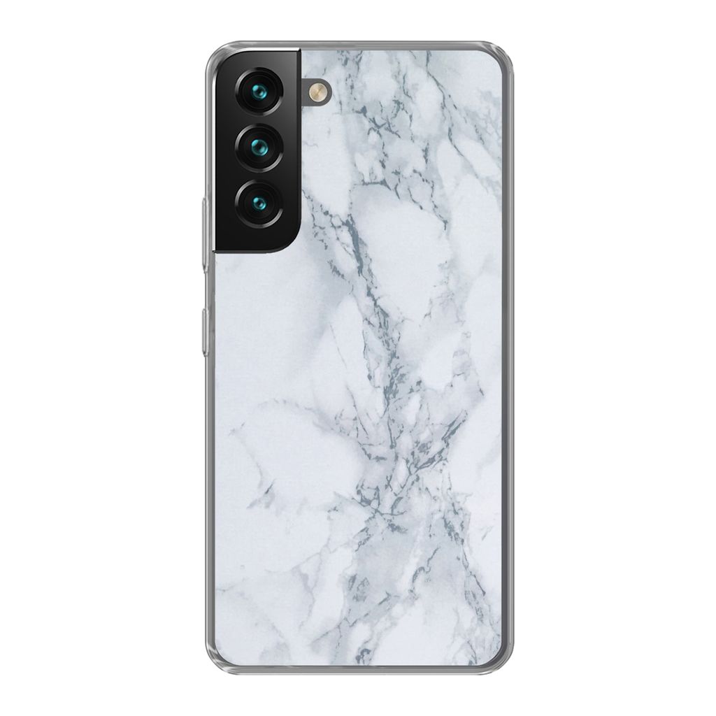 MuchoWow Handyhülle Schutzhülle Hülle für Samsung Galaxy S22 Marmor - Muster - Gus - Weiß - Marmoroptik - Luxus Silikon Softcase Handy Hüll...