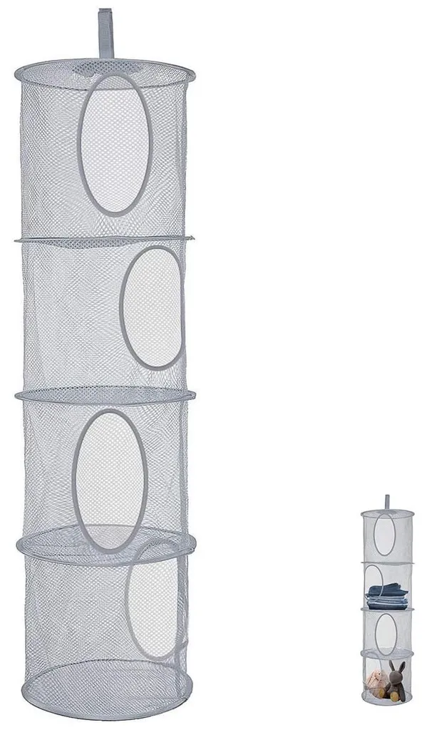 Filet de rangement pliable pour jouets, organisateur suspendu 4 niveaux XL