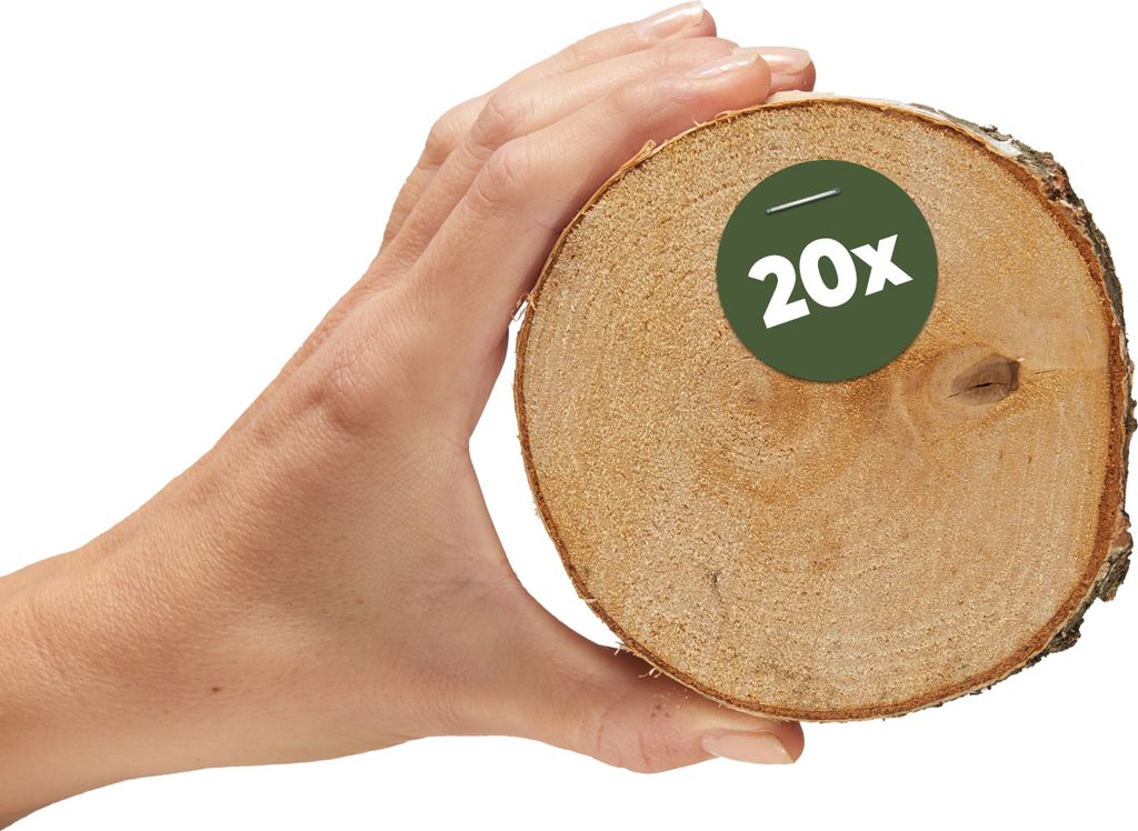 Kleine 10 cm Baumscheiben 20er Pack zum Holz-Deko Basteln Produktbild 