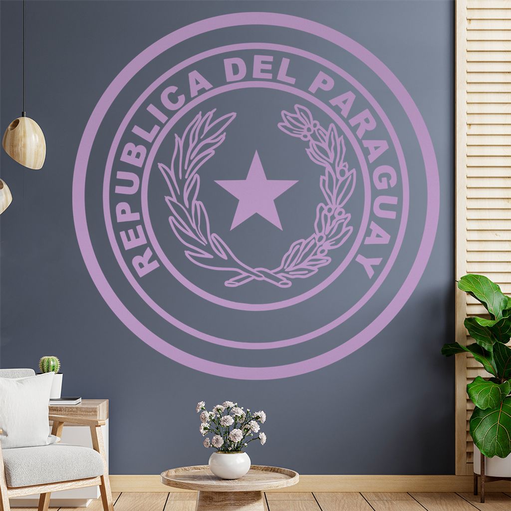 Paraguay Wappen Wandtattoo Wandaufkleber Wall Sticker - Dekoration, Küche, Wohnzimmer, Schlafzimmer, Badezimmer