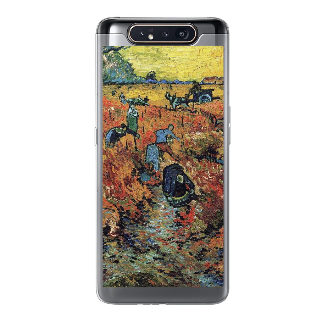 MuchoWow Handyhülle Schutzhülle Hülle für Samsung Galaxy A80 Der rote Weinberg - Vincent van Gogh Silikon Softcase Handy Hülle - Schutzdeckel