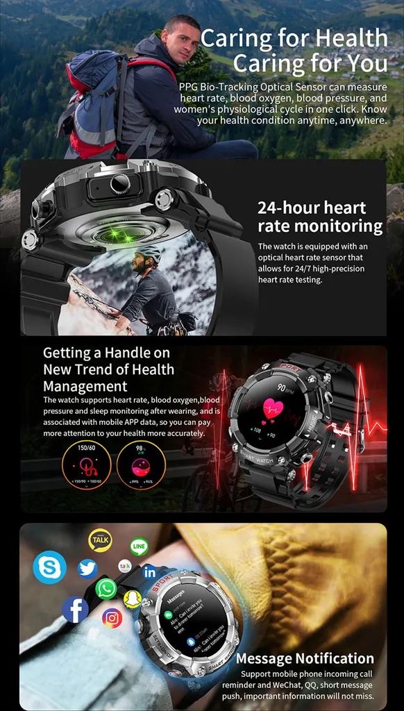 Smartwatch Sportivo T96 + Cuffie Wireless | Monitor Salute IP67 - 12