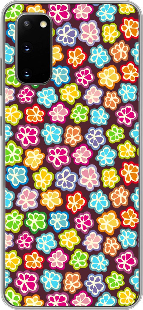 MuchoWow Handyhülle Schutzhülle Hülle für Telefoonhoesje Samsung Galaxy S20 Mädchen - Blume - Schnittmuster - Mädchen - Kinder - Kinder Sil...