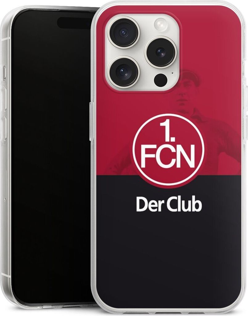 DeinDesign Handyhülle für Apple iPhone 15 Pro Silikon Hülle Case Smartphone Schutzhülle 1. FC Nürnberg Der Club Offizielles Lizenzprodukt