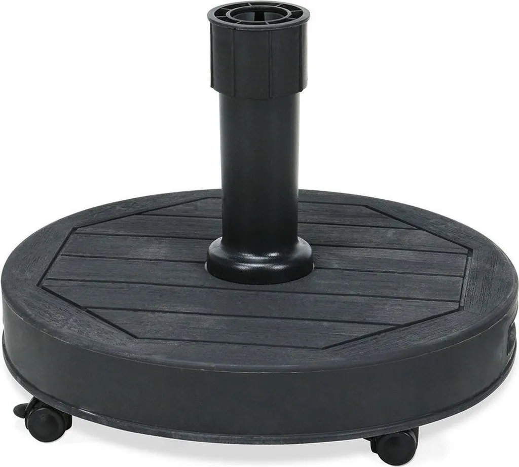Pied de parasol pour terrasse ventée en béton anthracite pesant 27 kg