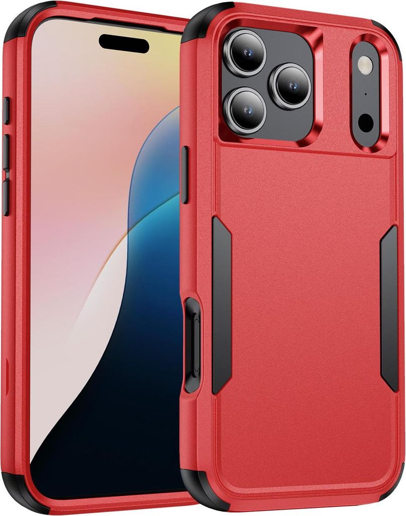 Mobigear Ultra Tough iPhone 17 Pro Max Hülle Hardcase Backcover Stoßfest - Rot