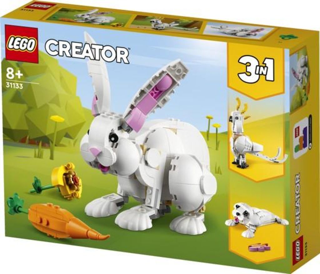 LEGO 31133 Creator 3in1 Weißer Hase Tierspielzeug Set mit Produktbild 
