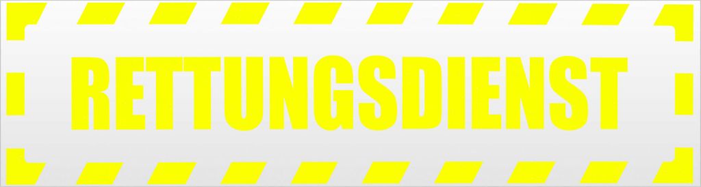 Kiwistar Rettungsdienst gestreift Magnetschild Schild magnetisch - 30cm Neongelb - Magnetfolie für Auto PKW Kfz