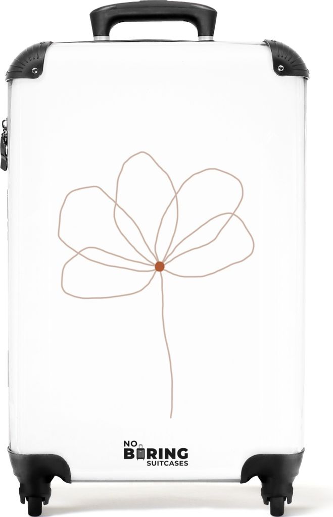 NoBoringSuitcases.com - Floral Koffer Damen weiß - Passt in 55x40x20 cm und 55x35x25 cm - Trolley Handgepäck Frauen - Valies mit Rädern Erwachse...