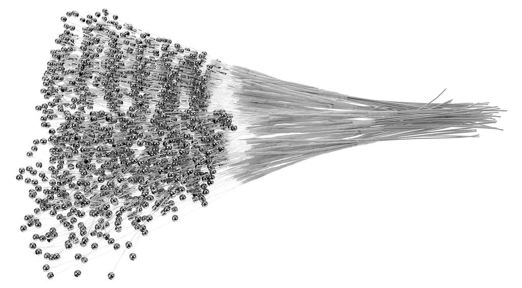 100 Stück Kunststoffperlenstäbchen Weiß für selbstgemachte Hochzeitssträuße, lebensecht und formstabil als Hochzeitsdekoration und Partyzubehör